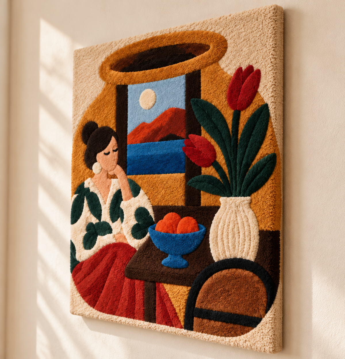 The Quiet Tulip Hour — angled relief view