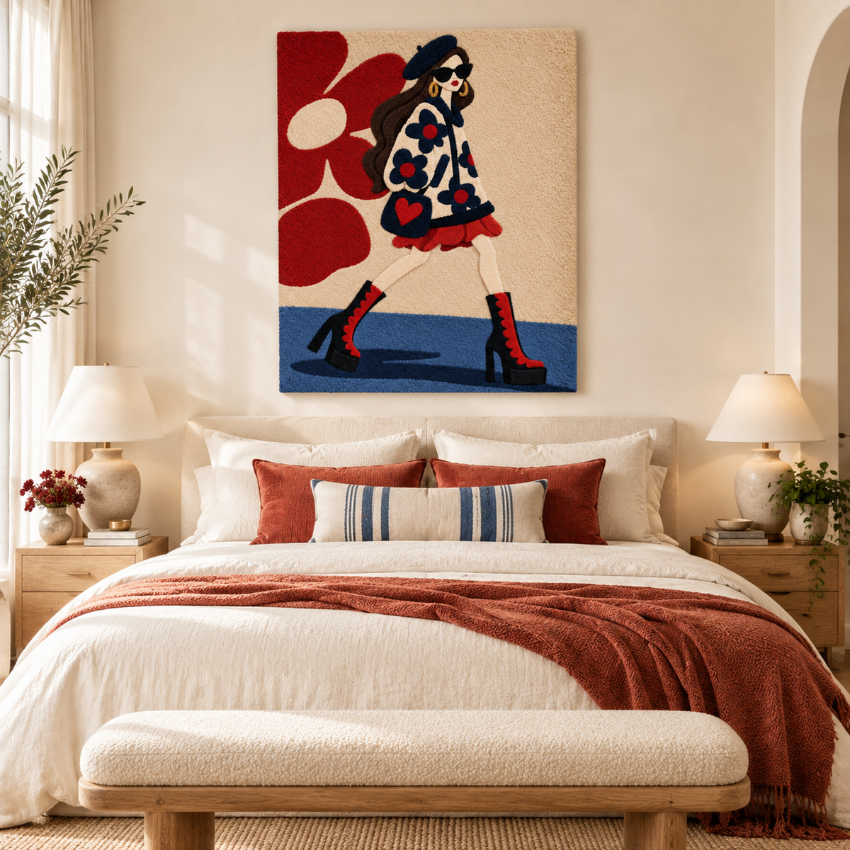 The Red-Boot Stride — room setting 1