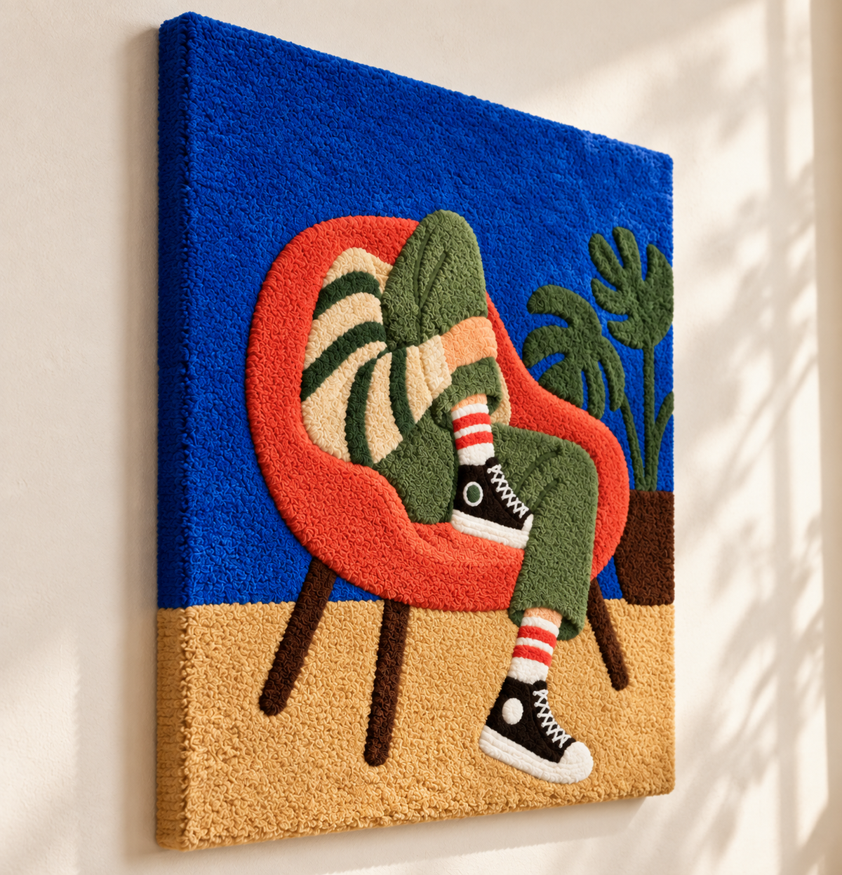 The Red Chair Reader — angled relief view