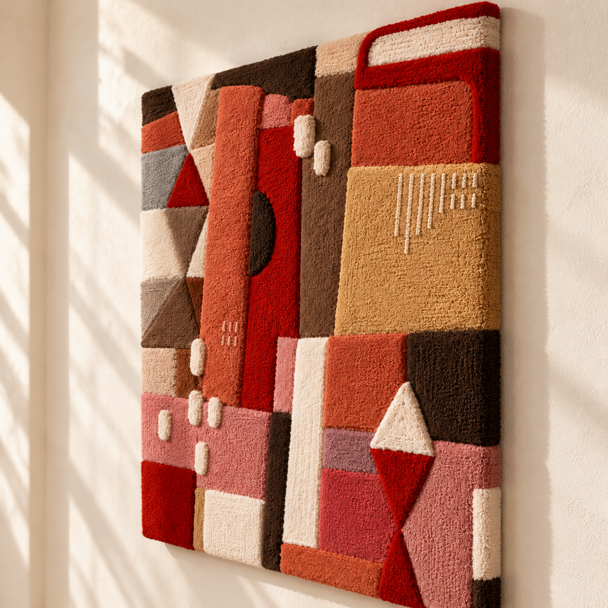 The Red Patchwork Study — angled relief view