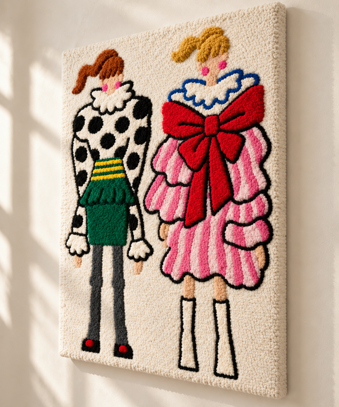 The Ruffle Duet — angled relief view