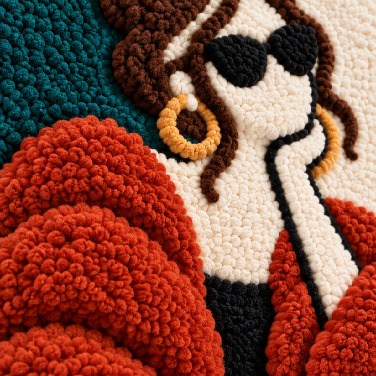The Rust Daydream — tufted wool texture detail