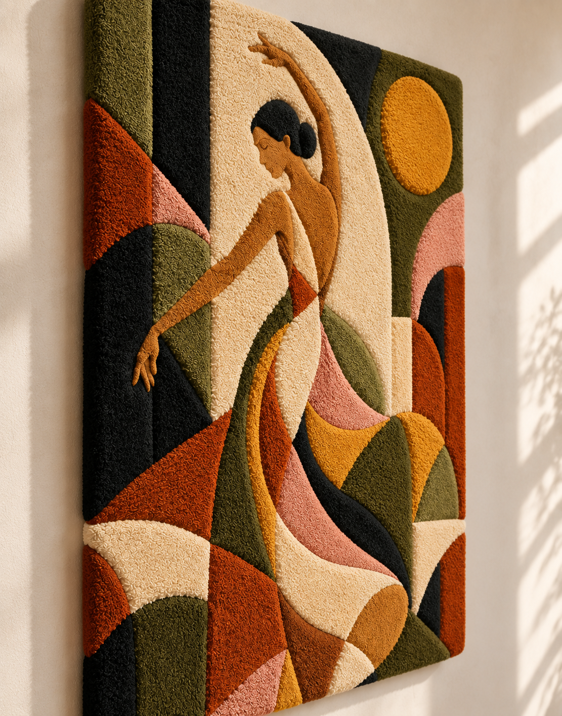 The Saffron Dancer — angled relief view