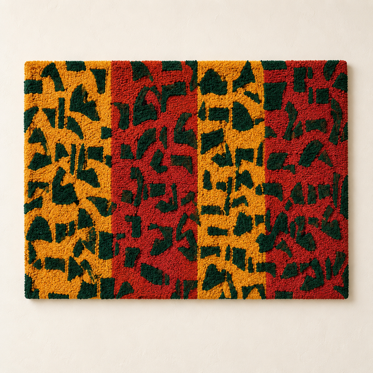 Hewn Earth wall art titled The Saffron Markmaking featuring vibrant saffron-colored abstract brushstrokes on textured canvas.
