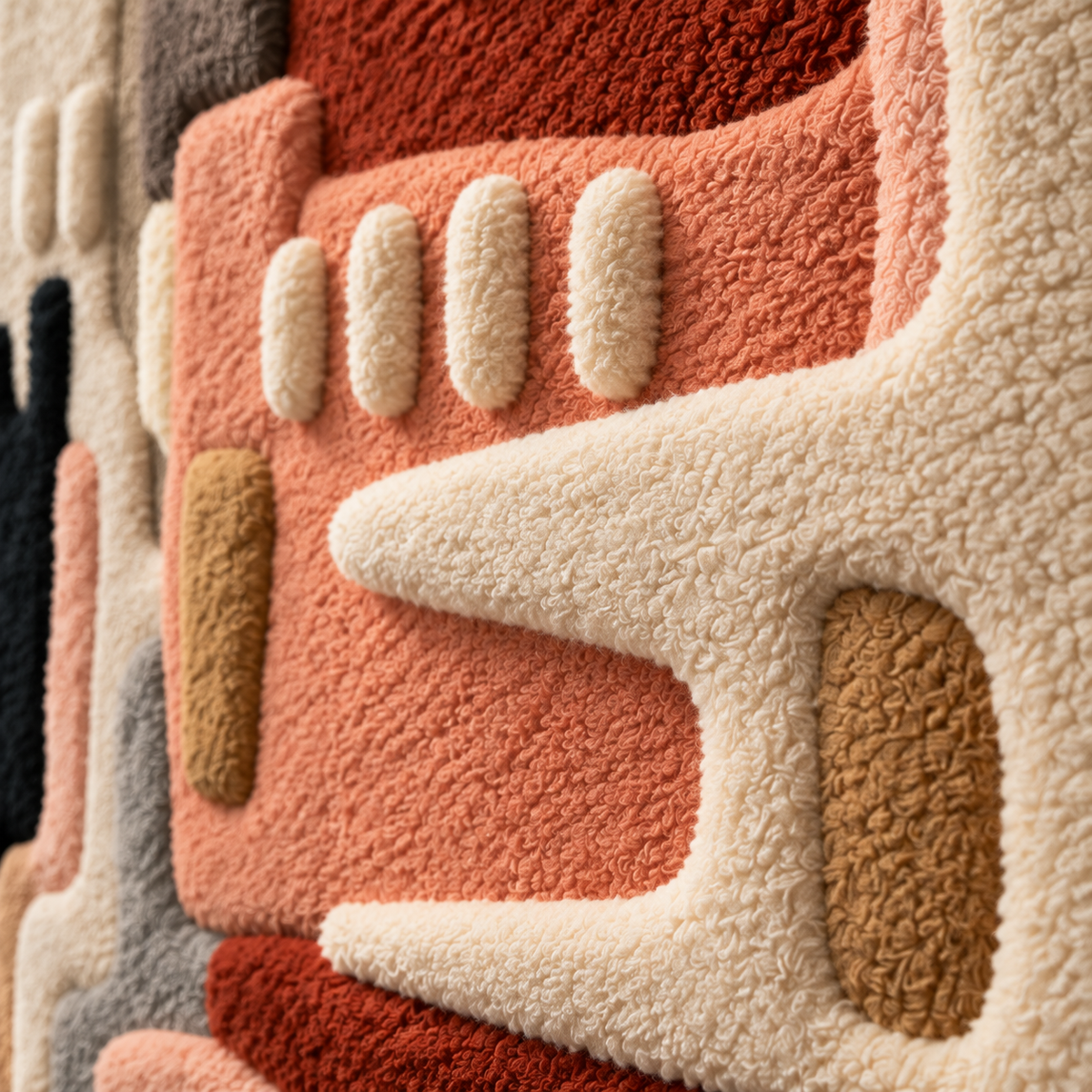 The Salmon Switchback — tufted wool texture detail