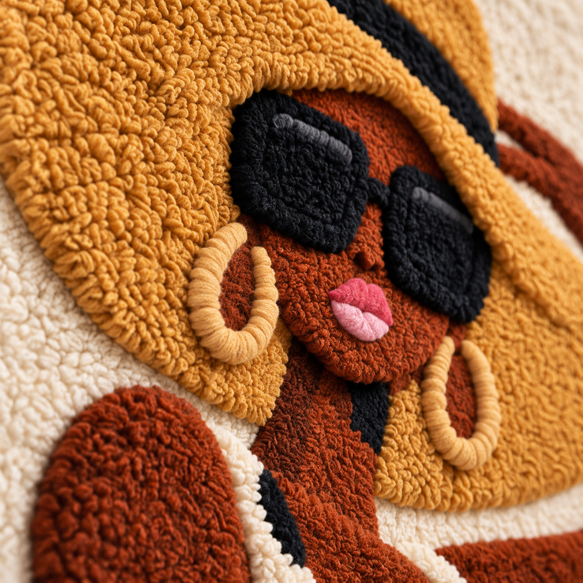 The Sunhat Silhouette — tufted wool texture detail