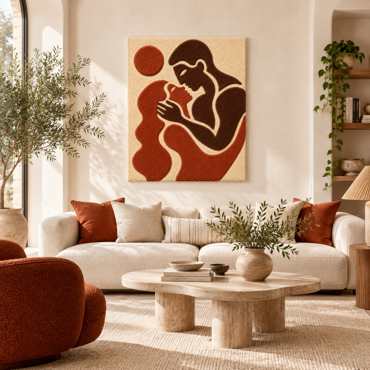 The Terracotta Kiss — front-facing room scene