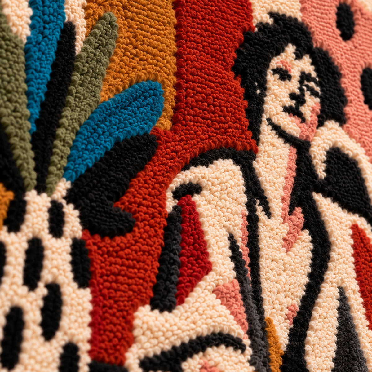 The Terracotta Muse — tufted wool texture detail