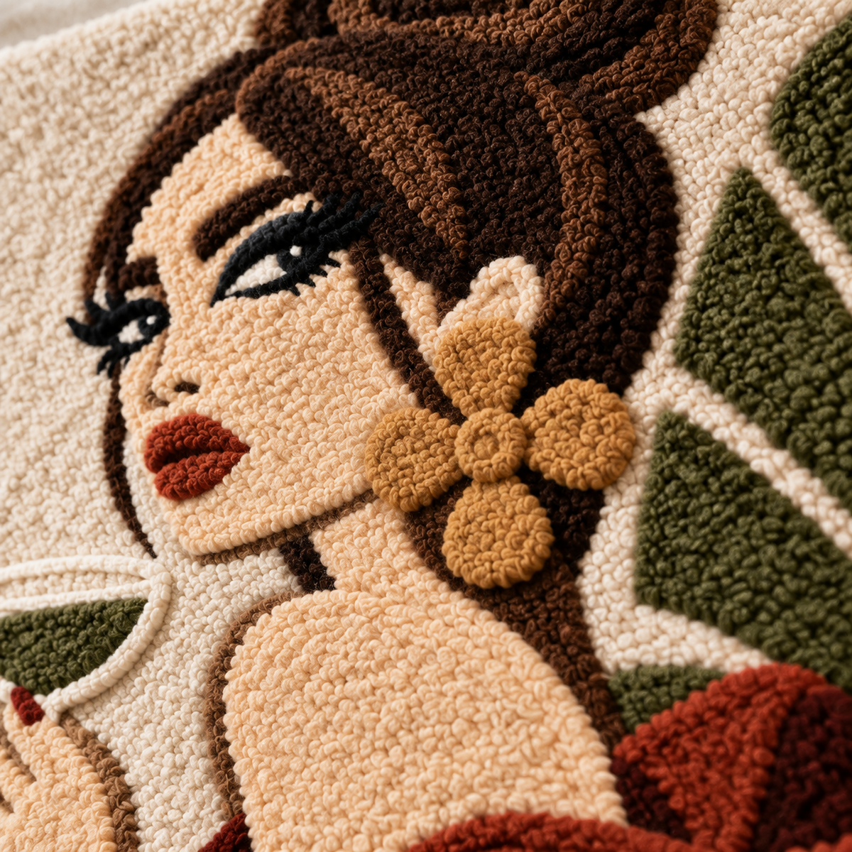 The Terracotta Ruffle — tufted wool texture detail