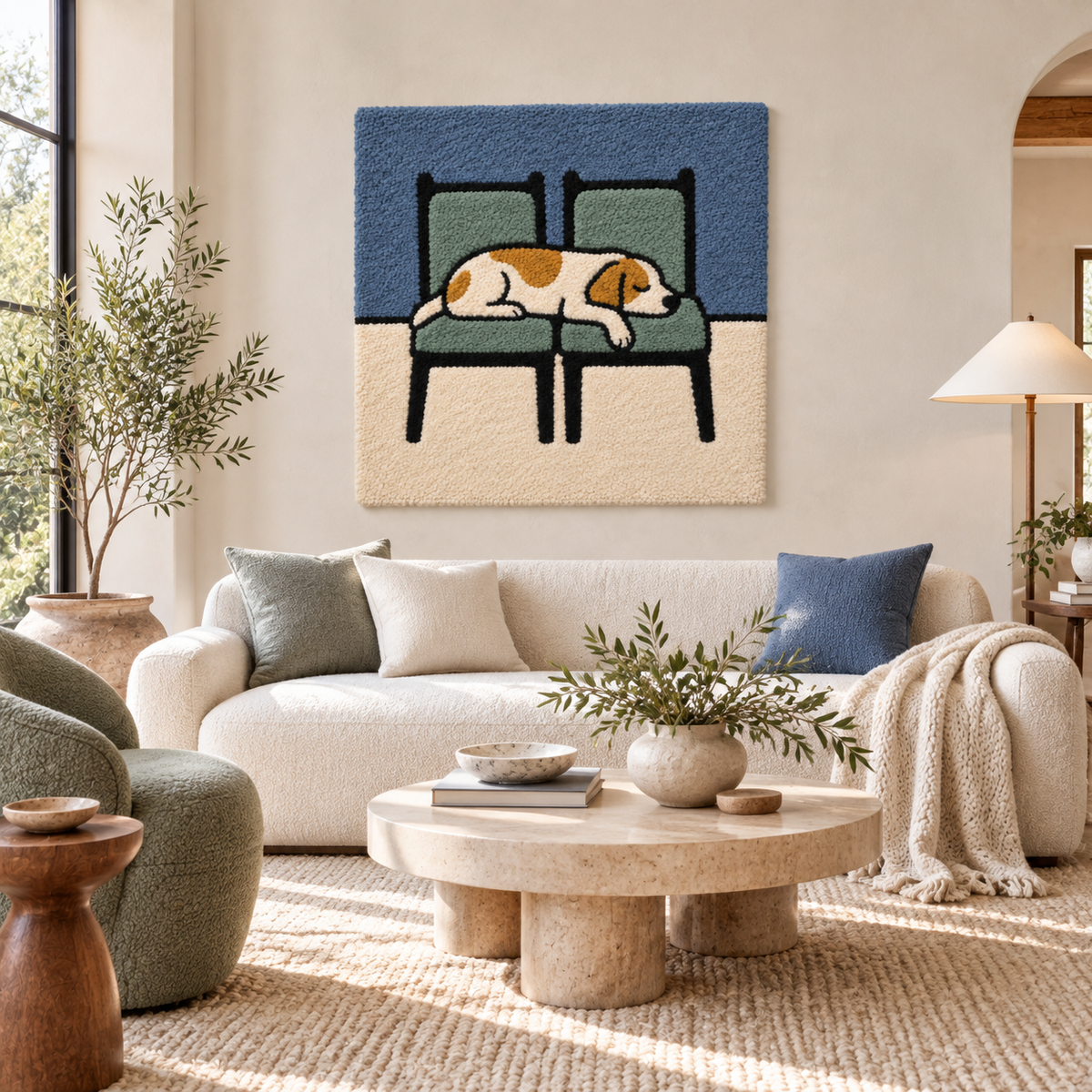 The Two Chair Dog Nap — front-facing room scene