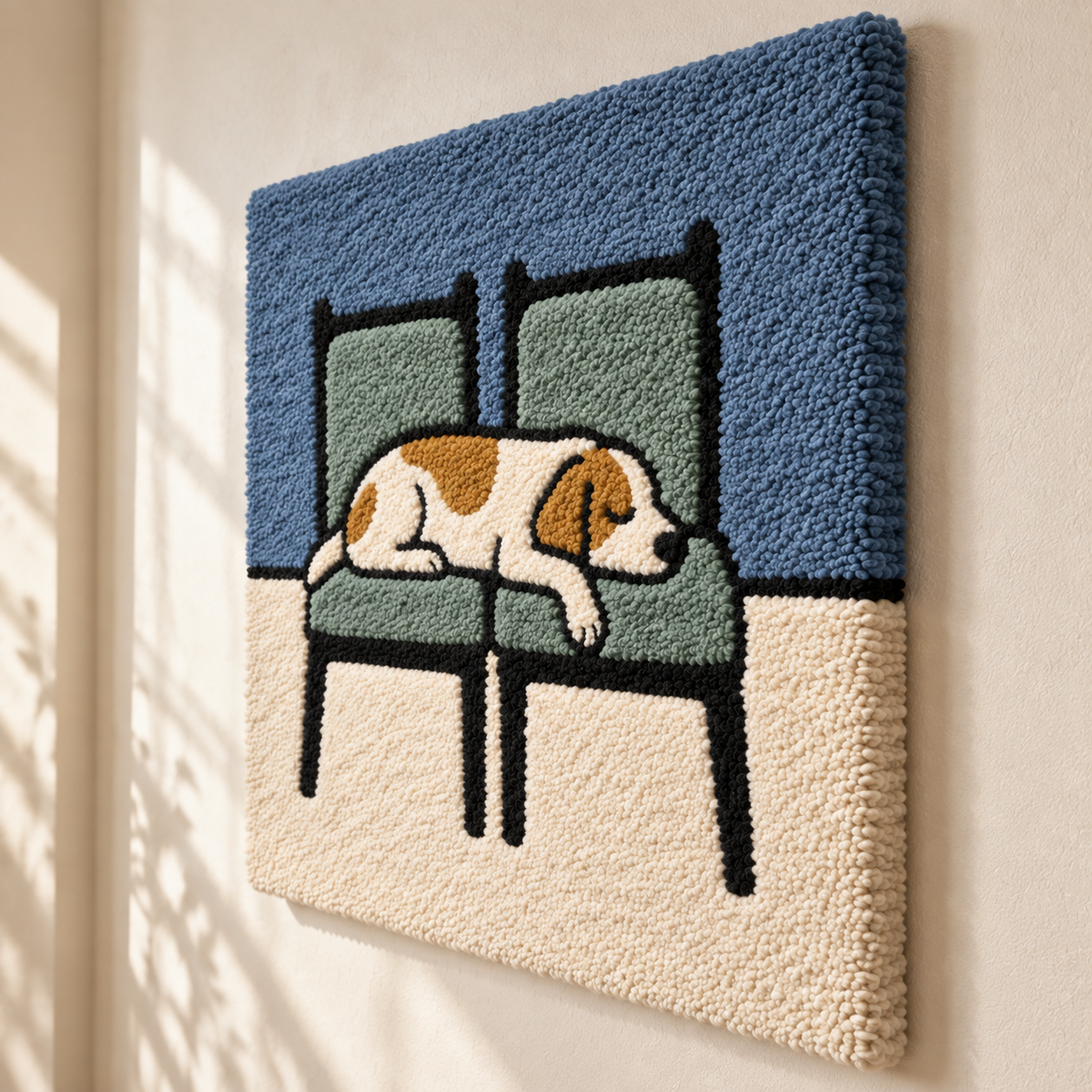 The Two Chair Dog Nap — angled relief view