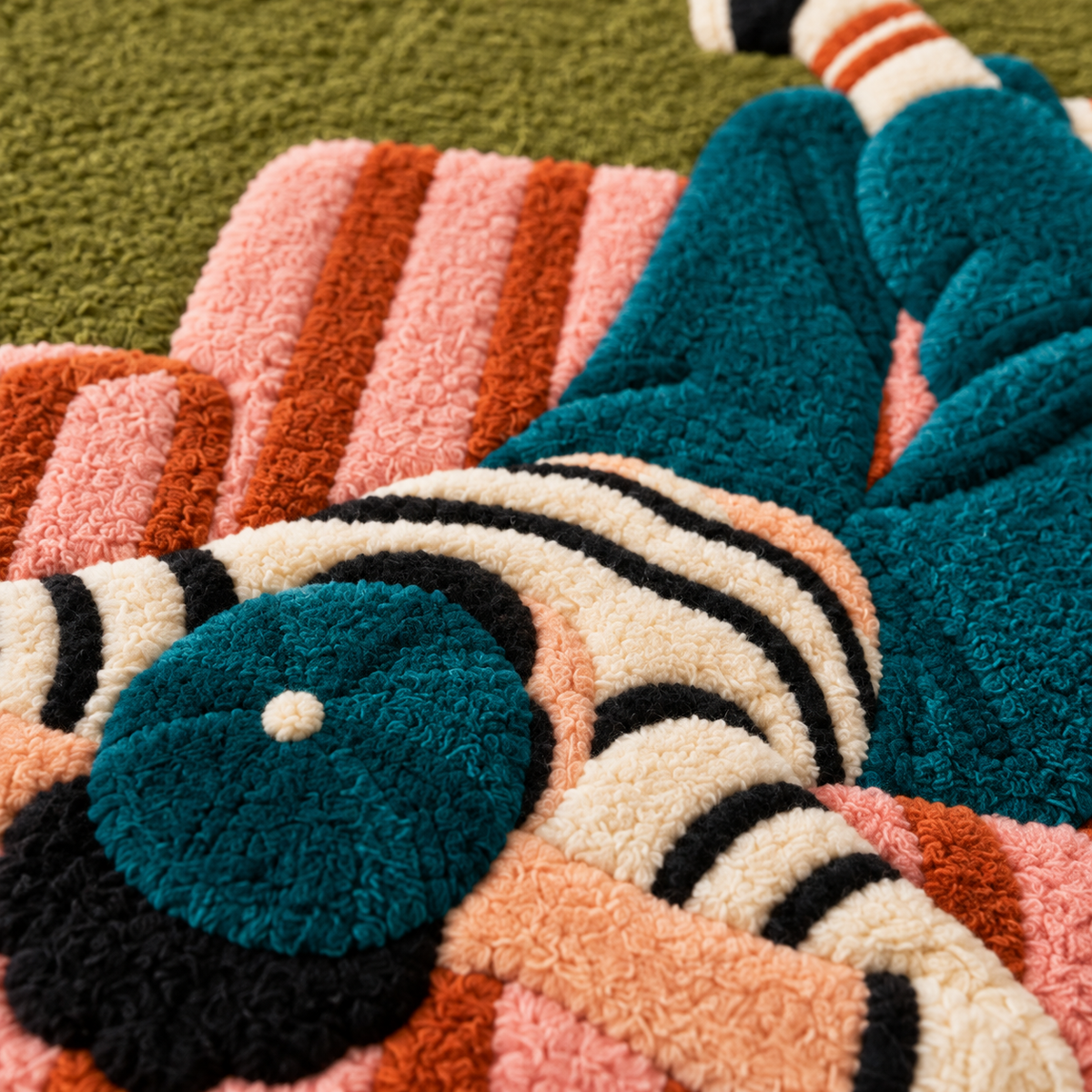The Upside Down Afternoon — tufted wool texture detail