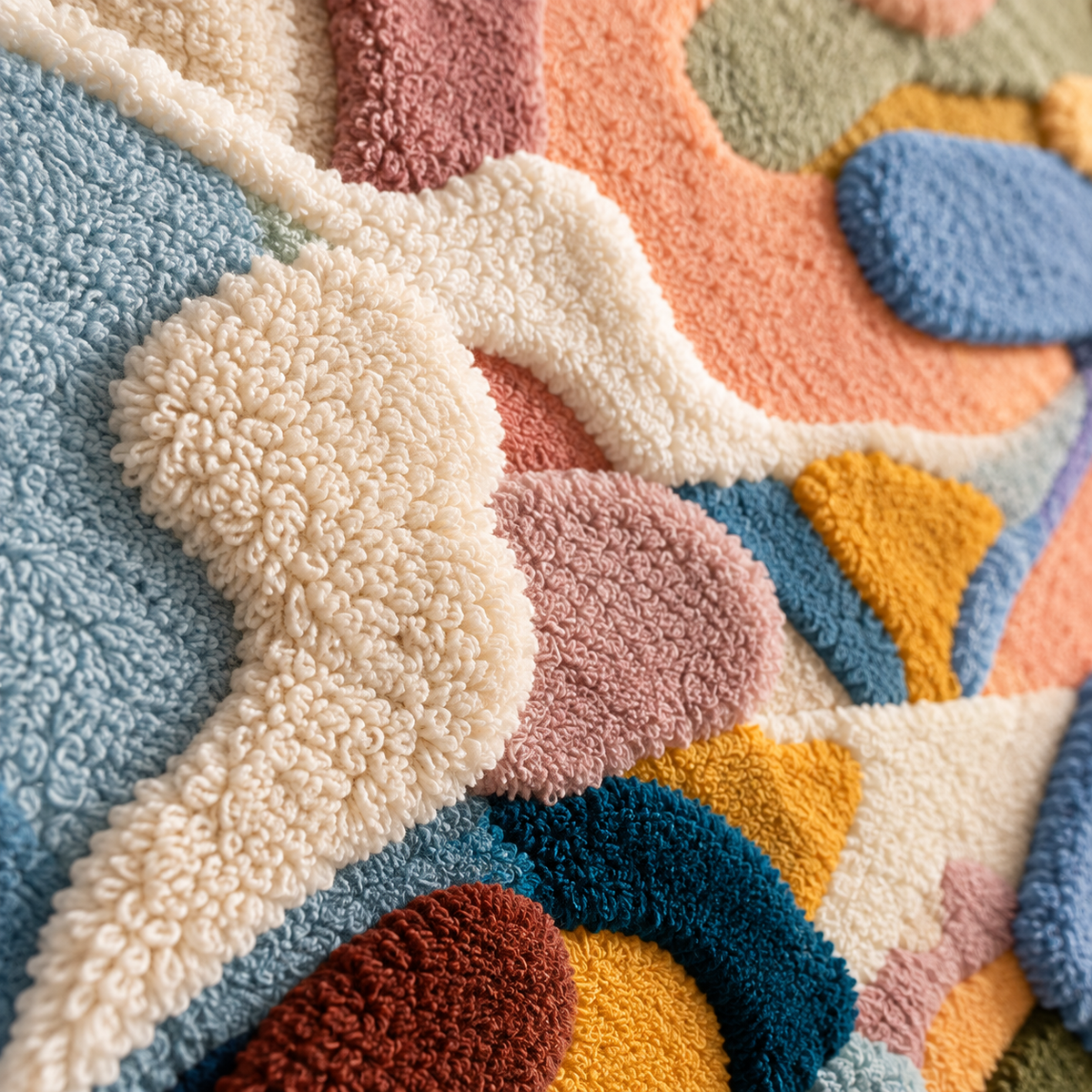 The Wandering Colour Line — tufted wool texture detail