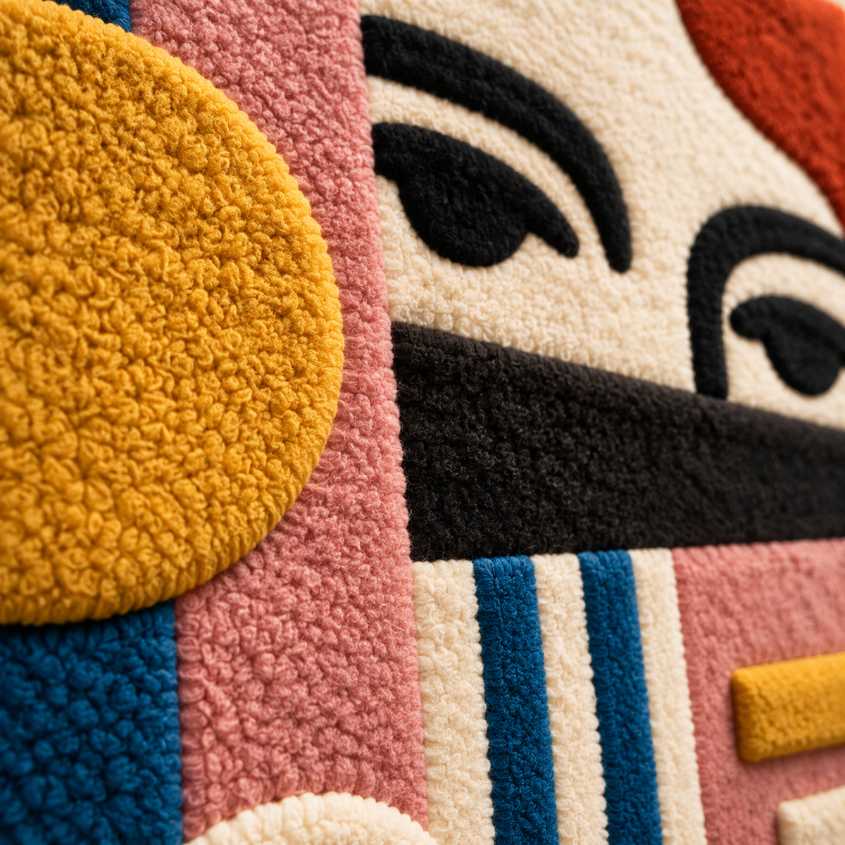 The Watchful Arcade — tufted wool texture detail
