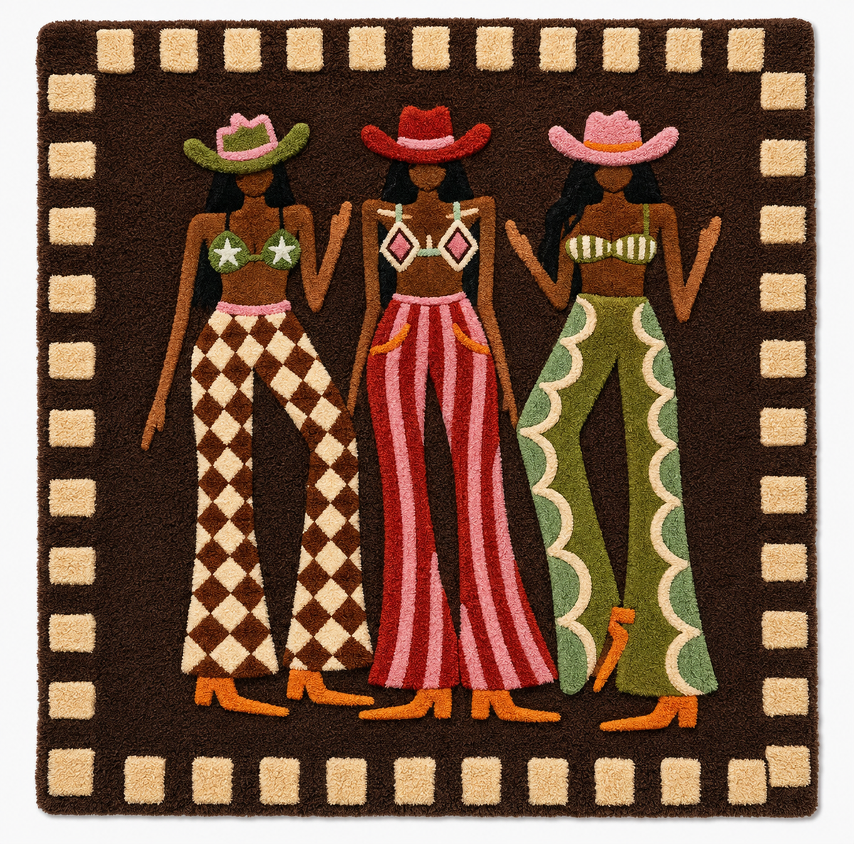 Hewn Earth Western Chorus wall art featuring a detailed Western landscape scene on textured canvas.