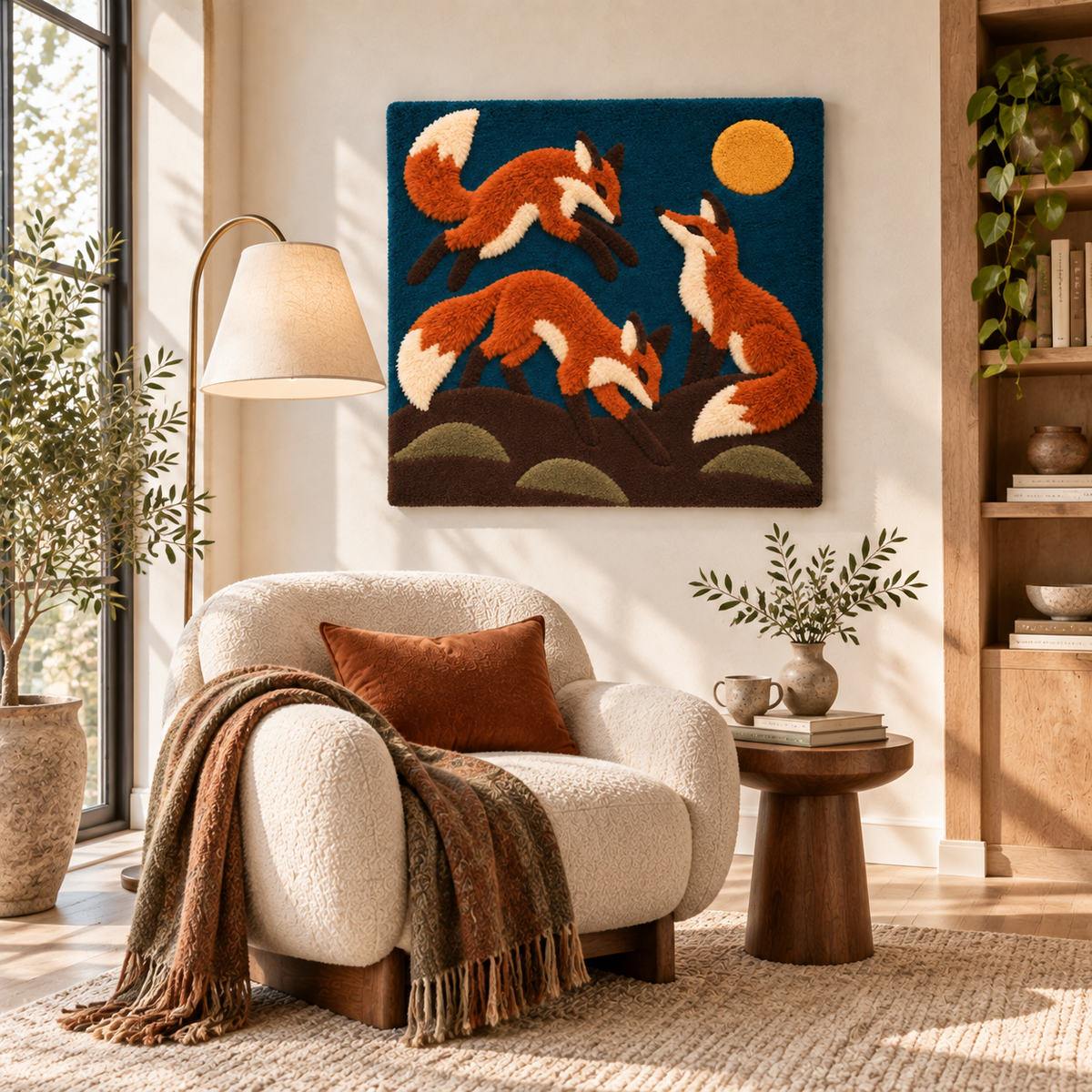 Three Foxes Under the Moon — room setting 1