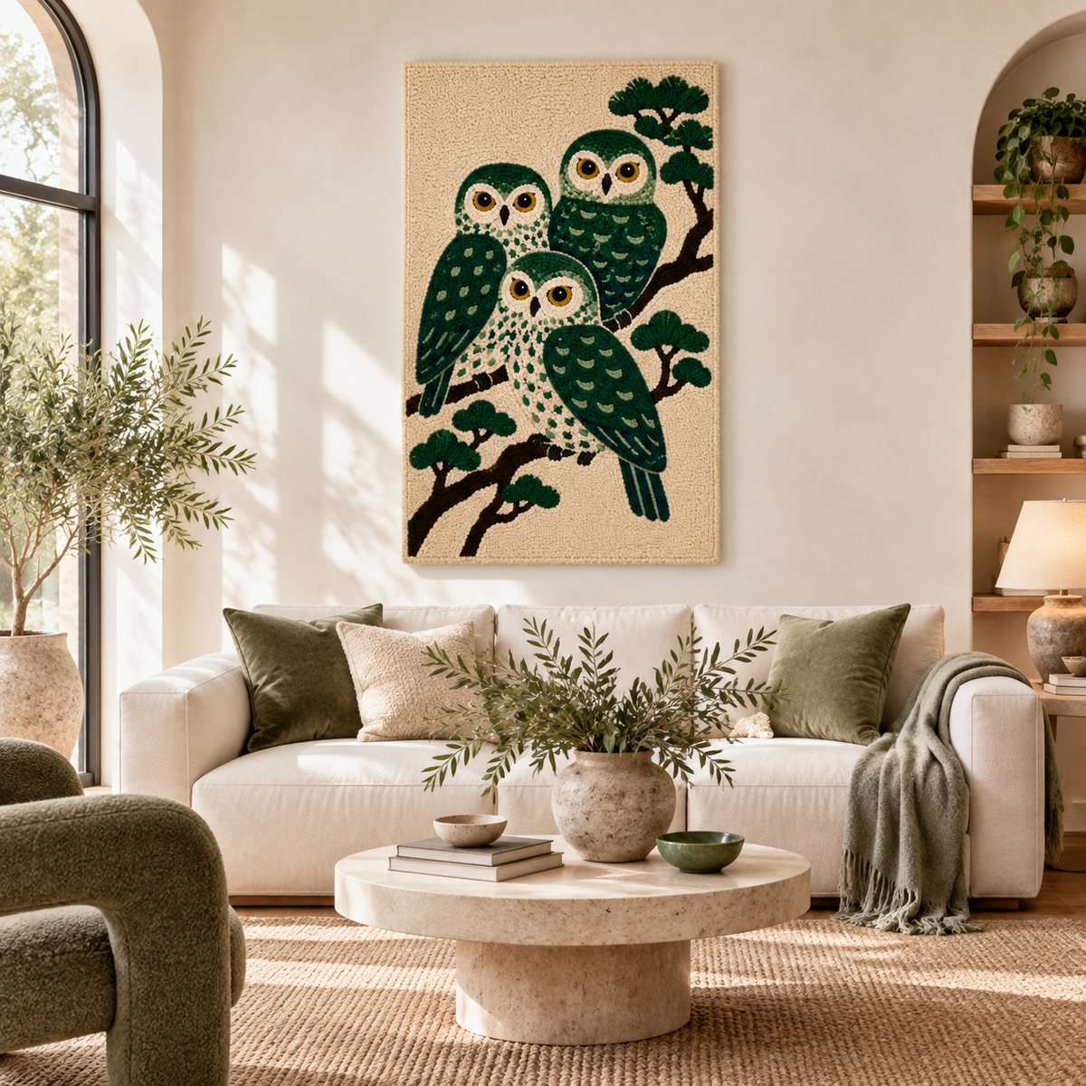 Three Owls in Evergreen — front-facing room scene [room-front]