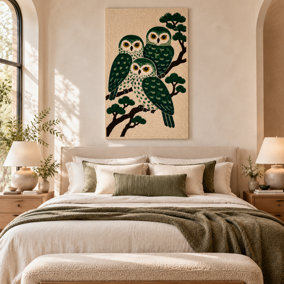 Three Owls in Evergreen — front-facing room scene [room-front]