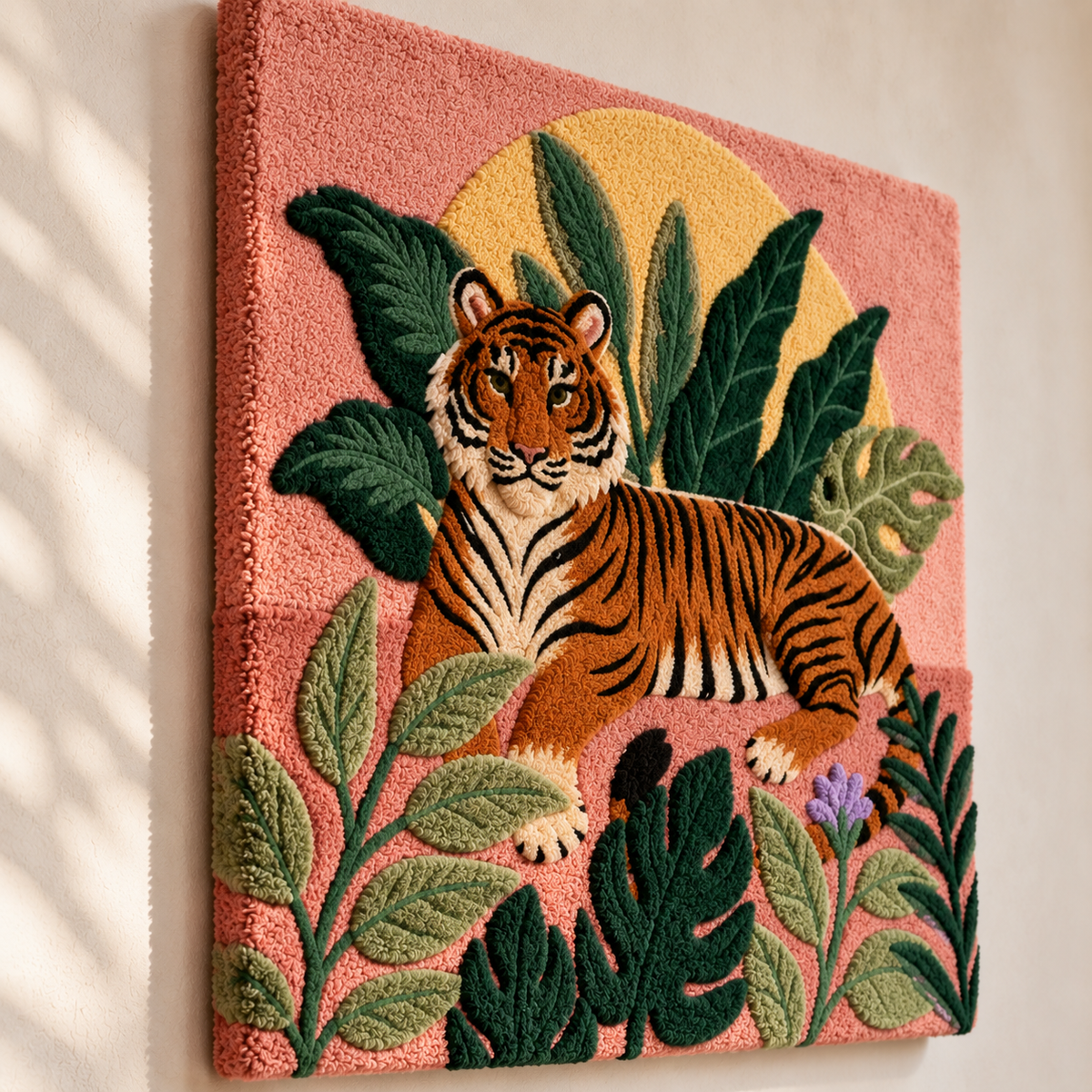Tiger in the Rose Garden — angled relief view
