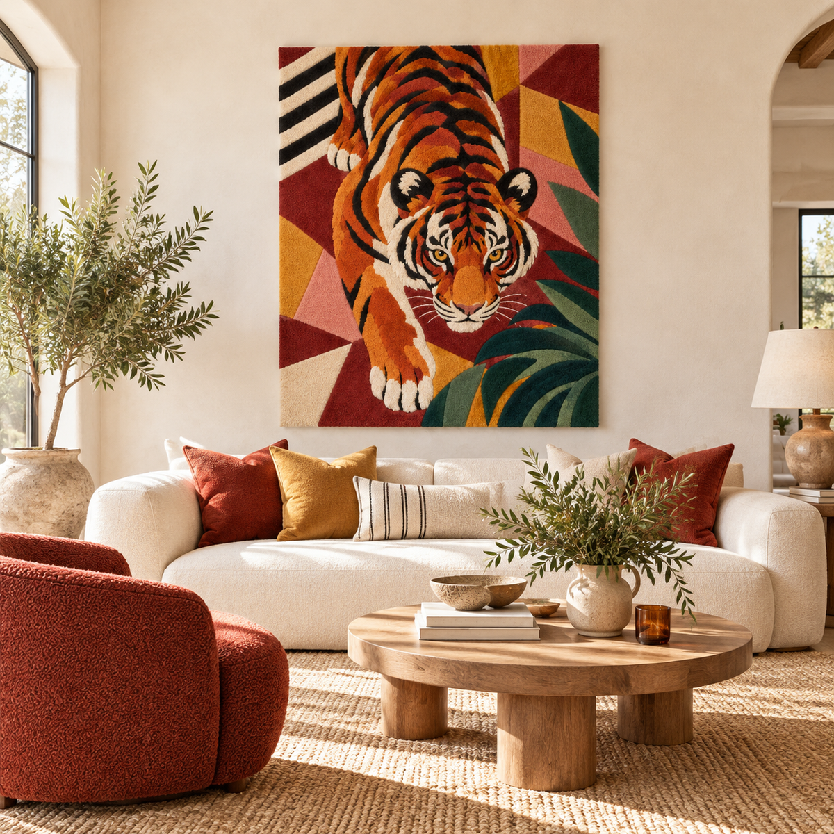 Tiger Through Geometry by Hewn Earth Studio — room setting