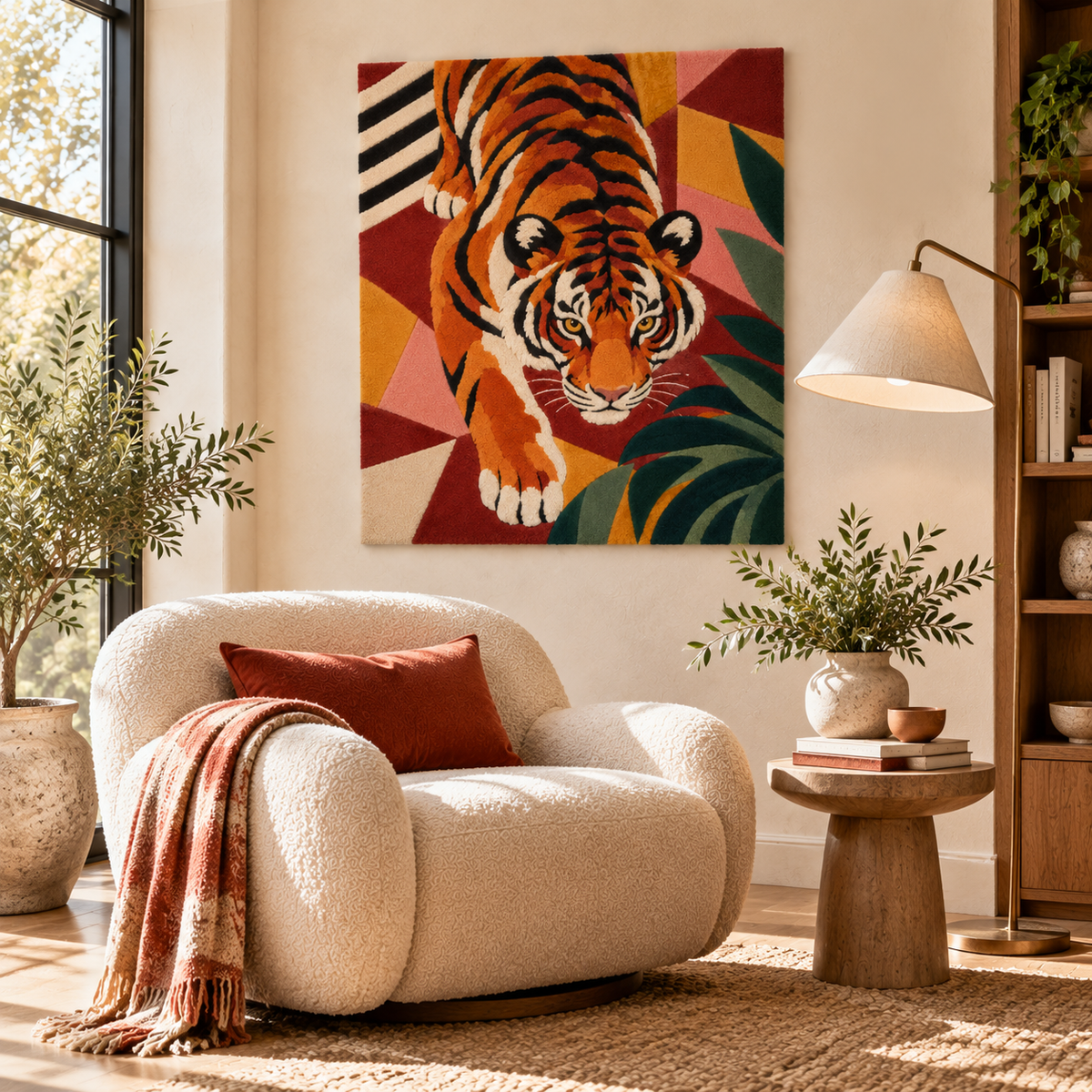 Tiger Through Geometry by Hewn Earth Studio — room setting