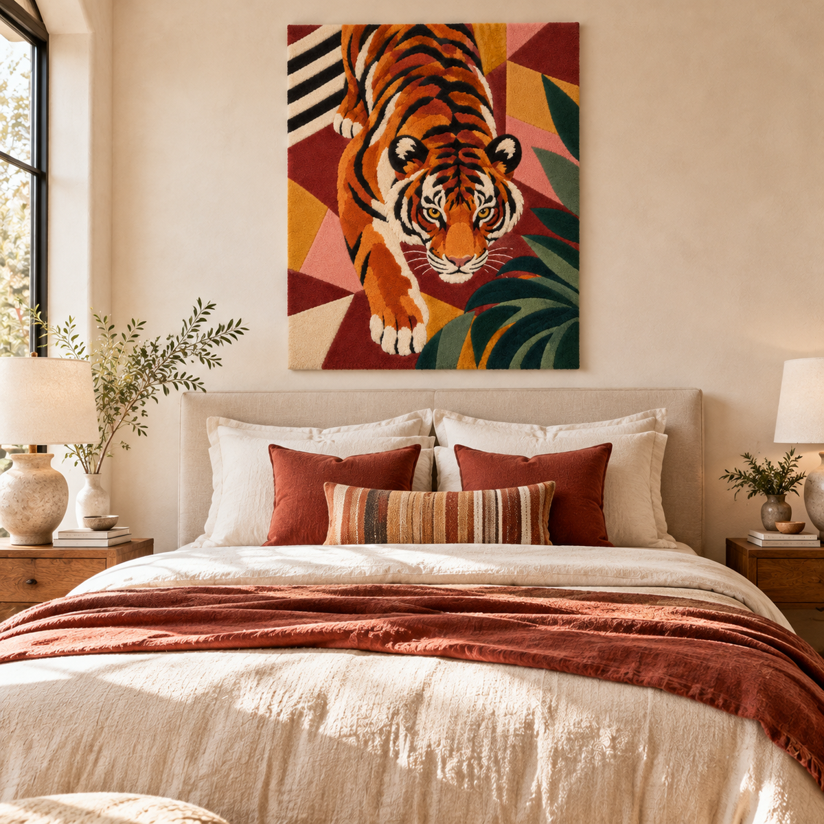 Tiger Through Geometry by Hewn Earth Studio — room setting