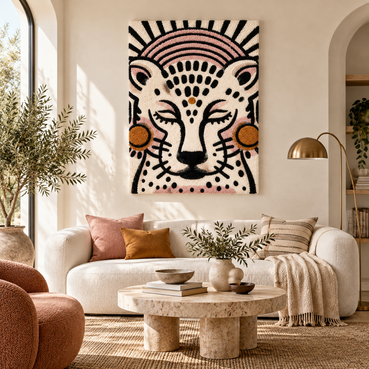 Blush Sun Cheetah by Treechild — front-facing room scene [room-front]