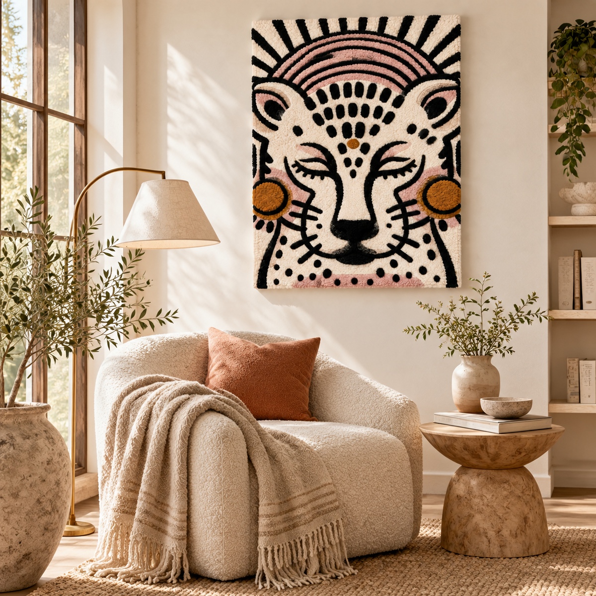 Blush Sun Cheetah by Treechild — room setting