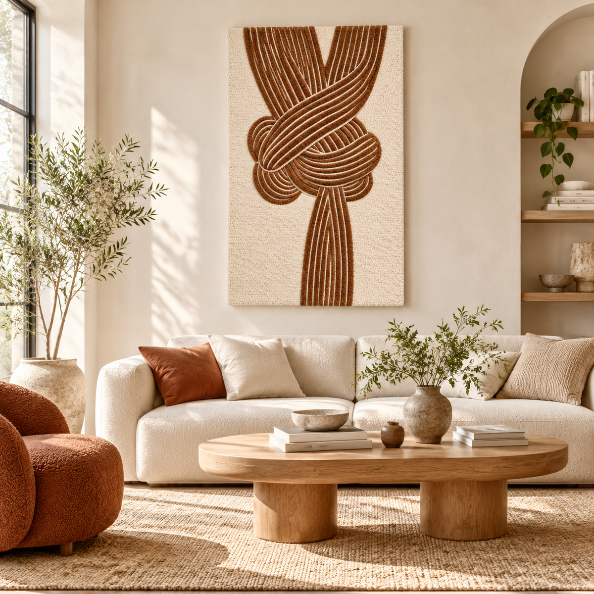 Walnut Infinity Knot by Treechild — front-facing room scene [room-front]
