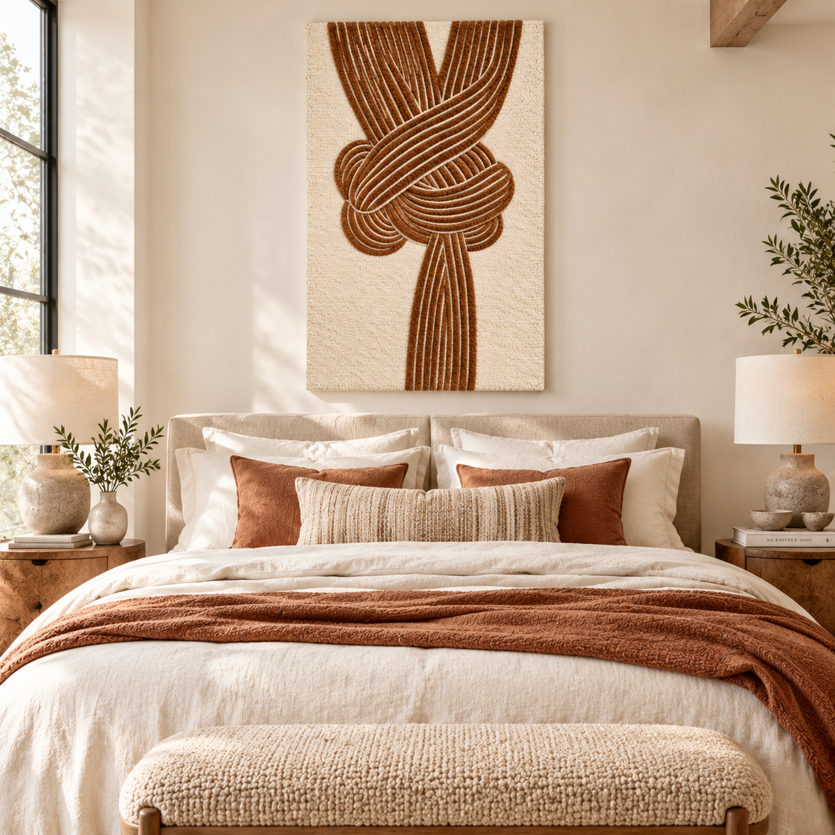 Walnut Infinity Knot by Treechild — room setting