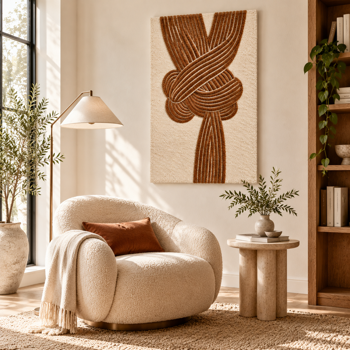 Walnut Infinity Knot by Treechild — room setting