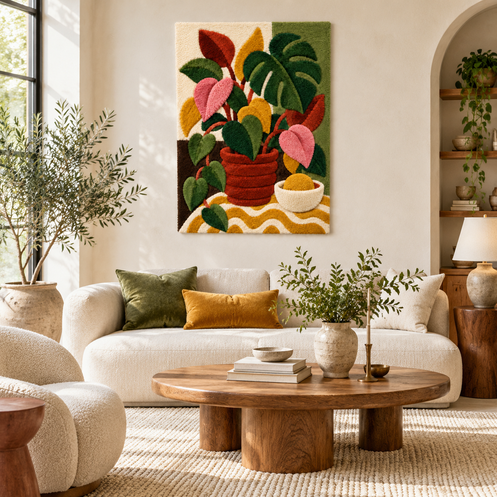 Tropical Leaves and Lemon Bowl — front-facing room scene [room-front]