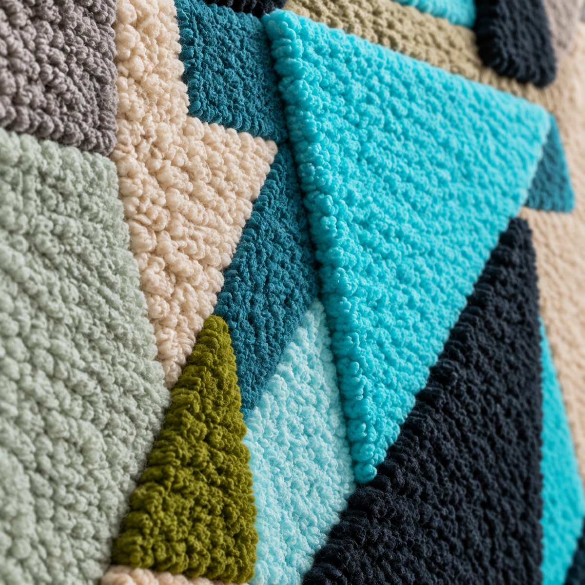 Turquoise Crossing — tufted wool texture detail