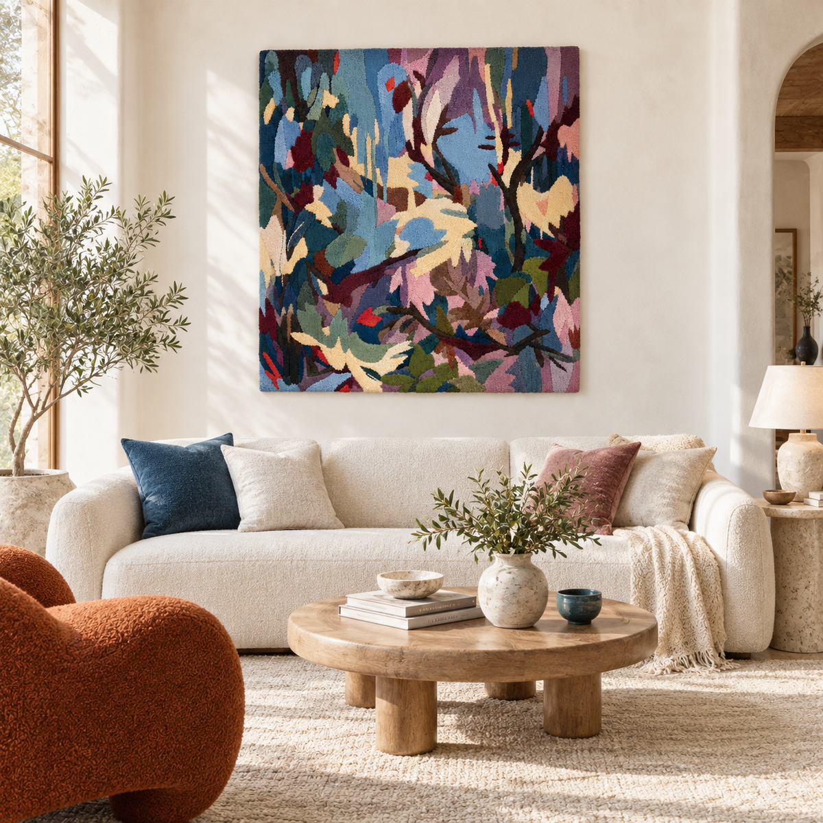 Twilight Woodland Mosaic — front-facing room scene
