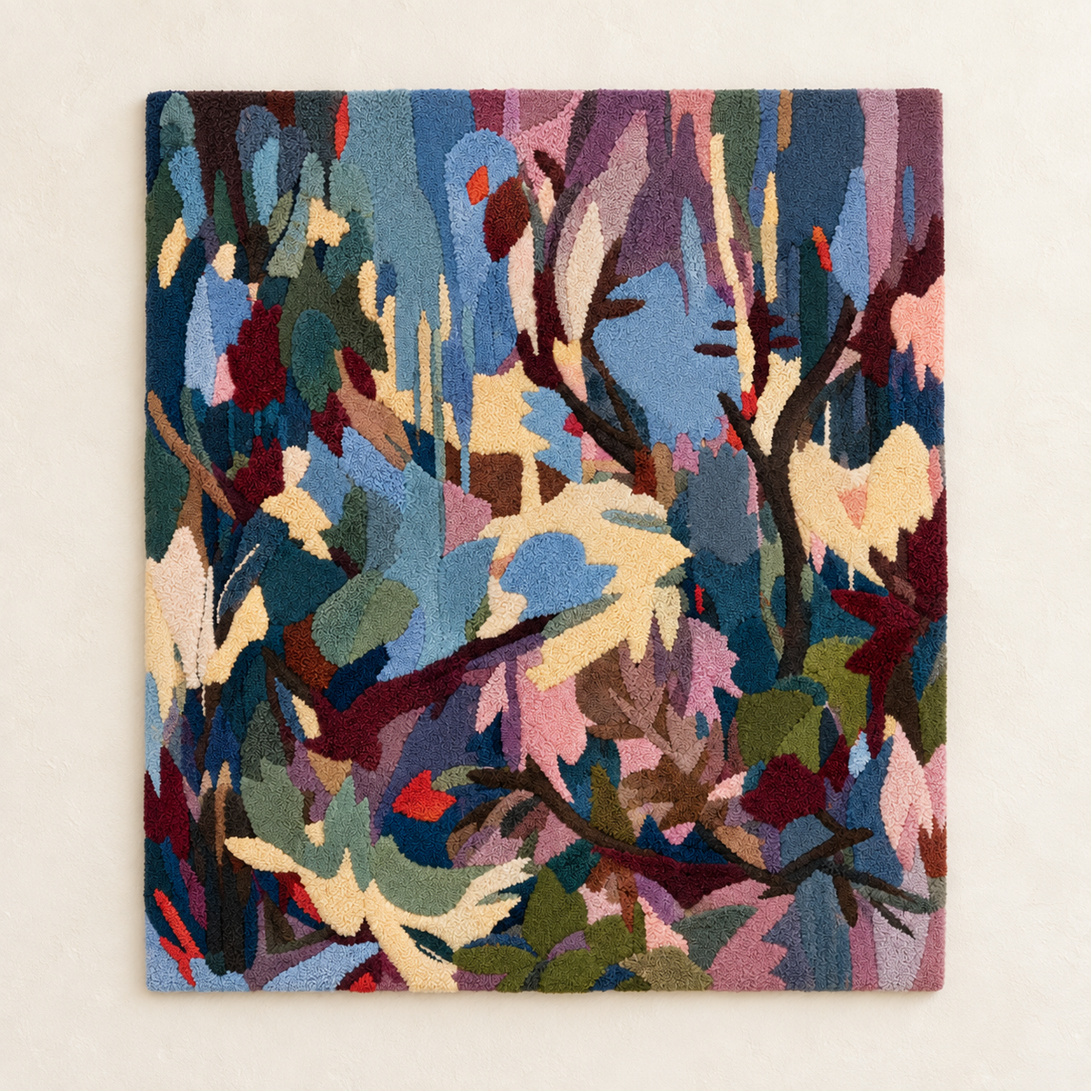 Hewn Earth Twilight Woodland Mosaic wall art featuring a detailed woodland scene with twilight colors and intricate mosaic design.