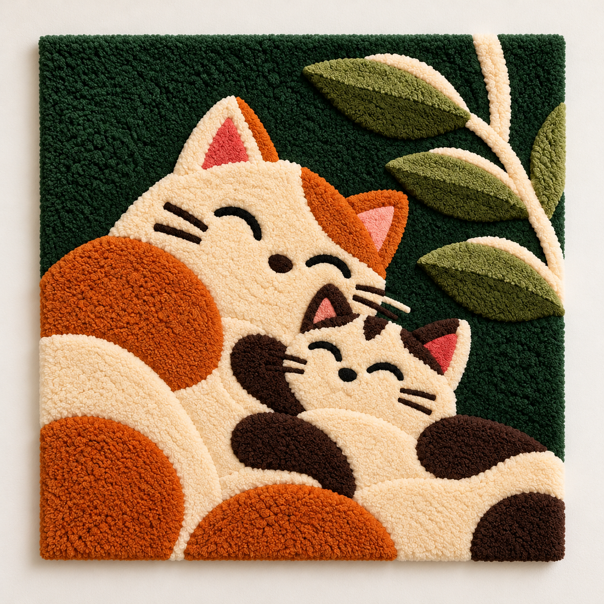 Two Cats Beneath Leaves by Hewn Earth Studio — front product view [product-light]