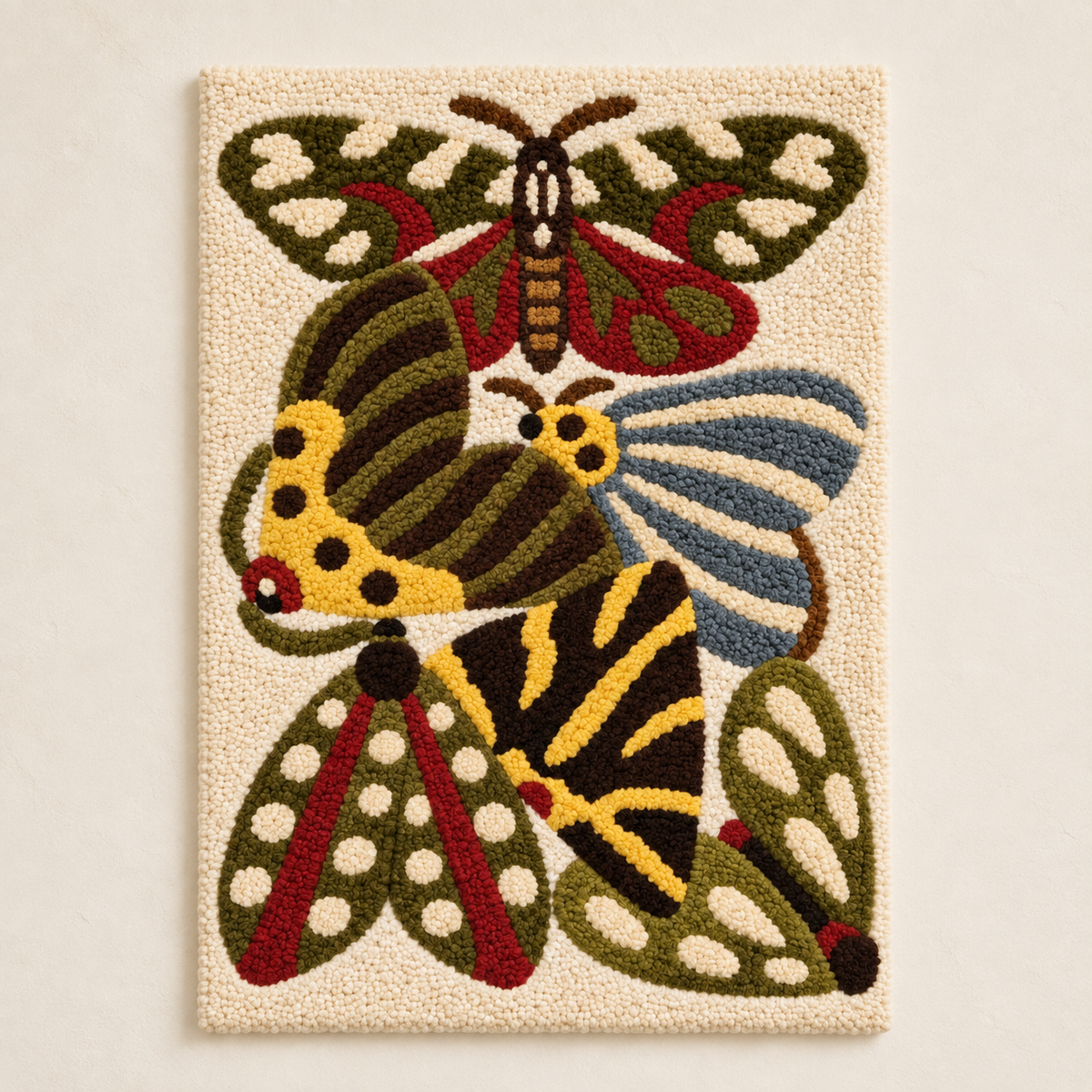 Hewn Earth Velvet Wings in the Undergrowth wall art featuring soft velvet textures and intricate wing details on natural background