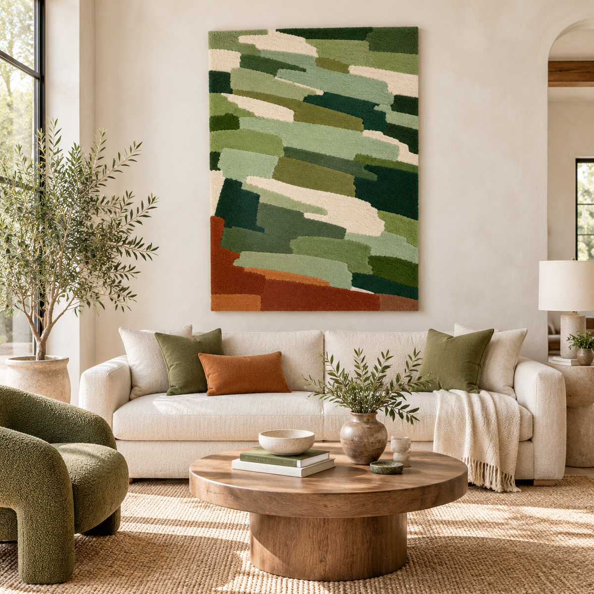 Verdant Brushstep — front-facing room scene