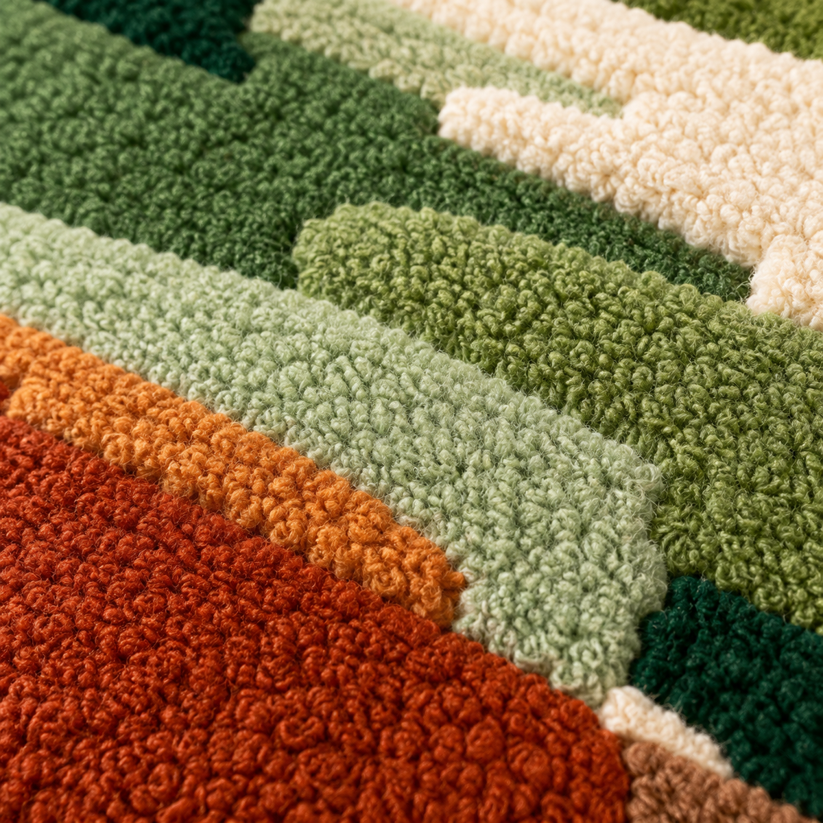 Verdant Brushstep — tufted wool texture detail