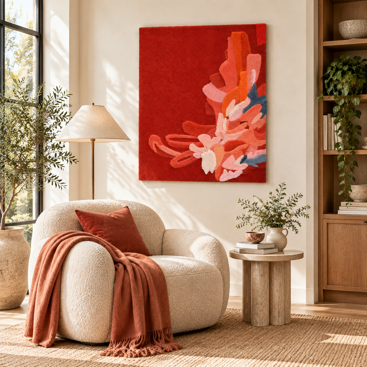 Vermilion Petal Cascade — room setting 2