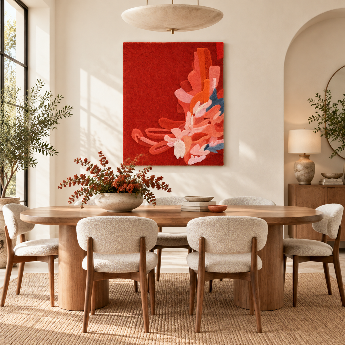 Vermilion Petal Cascade — room setting 3