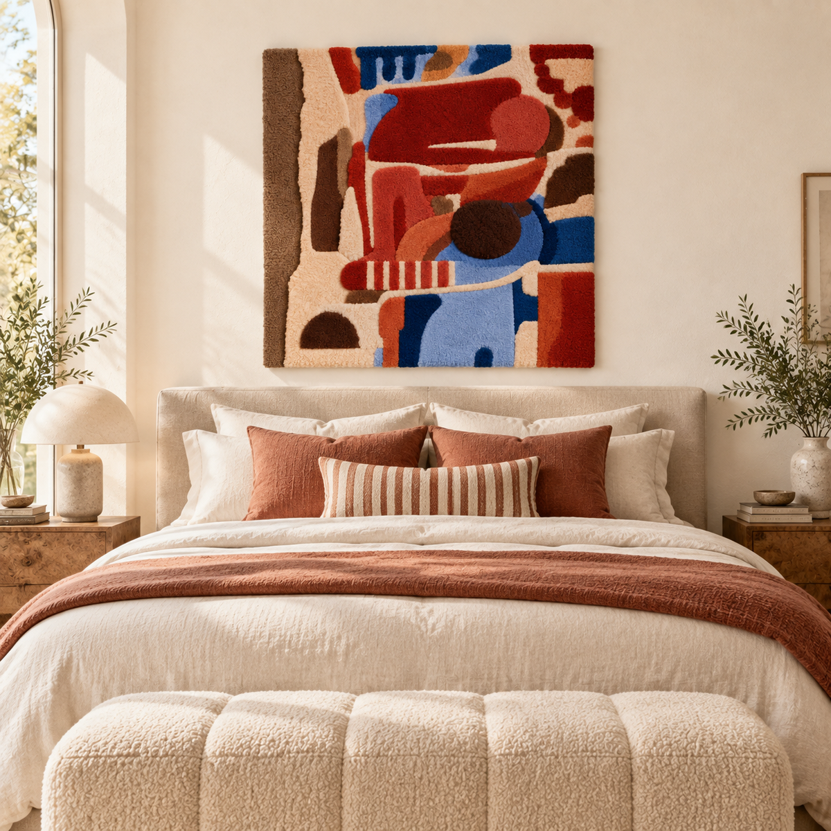 Vermilion Shape Study — room setting 1