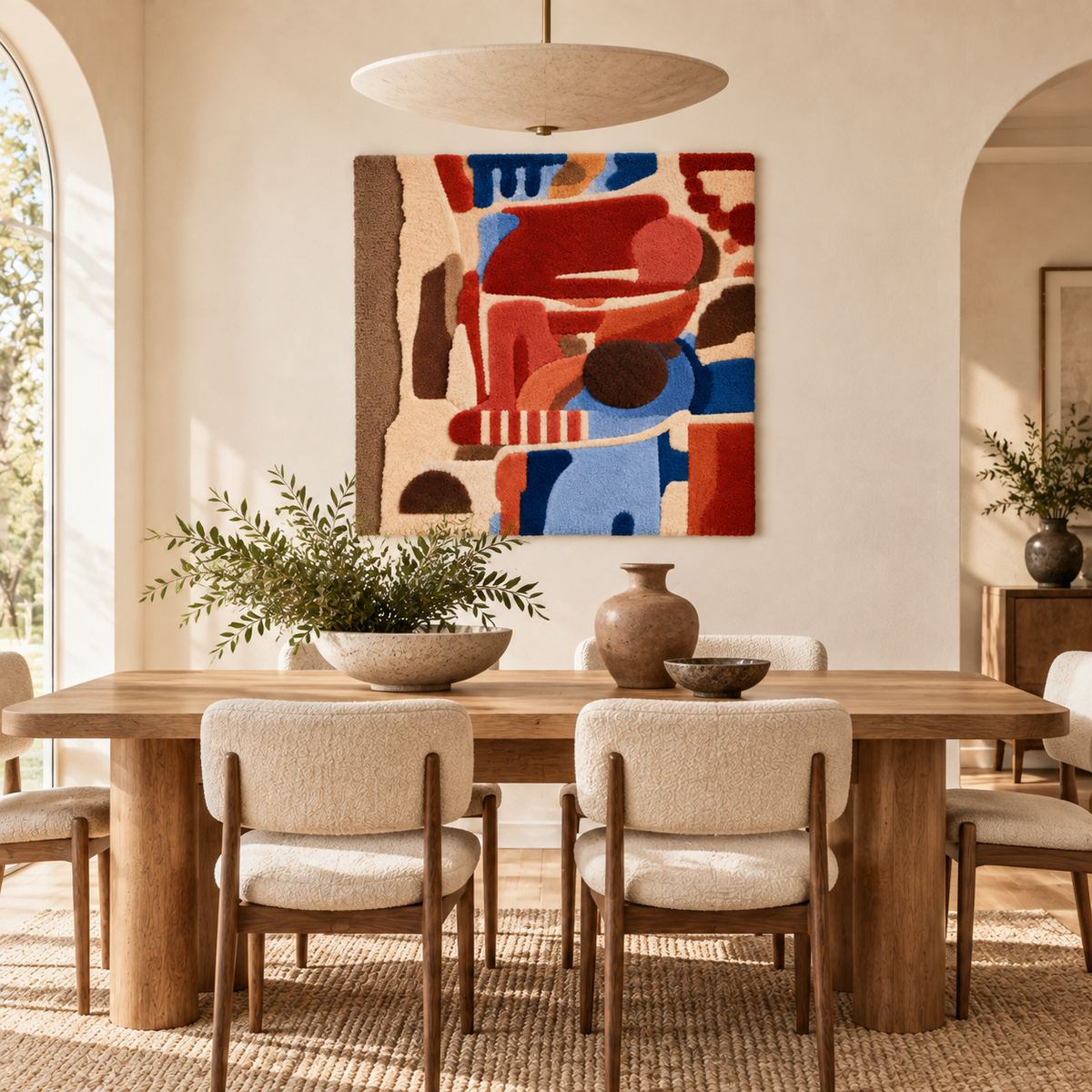 Vermilion Shape Study — room setting 2