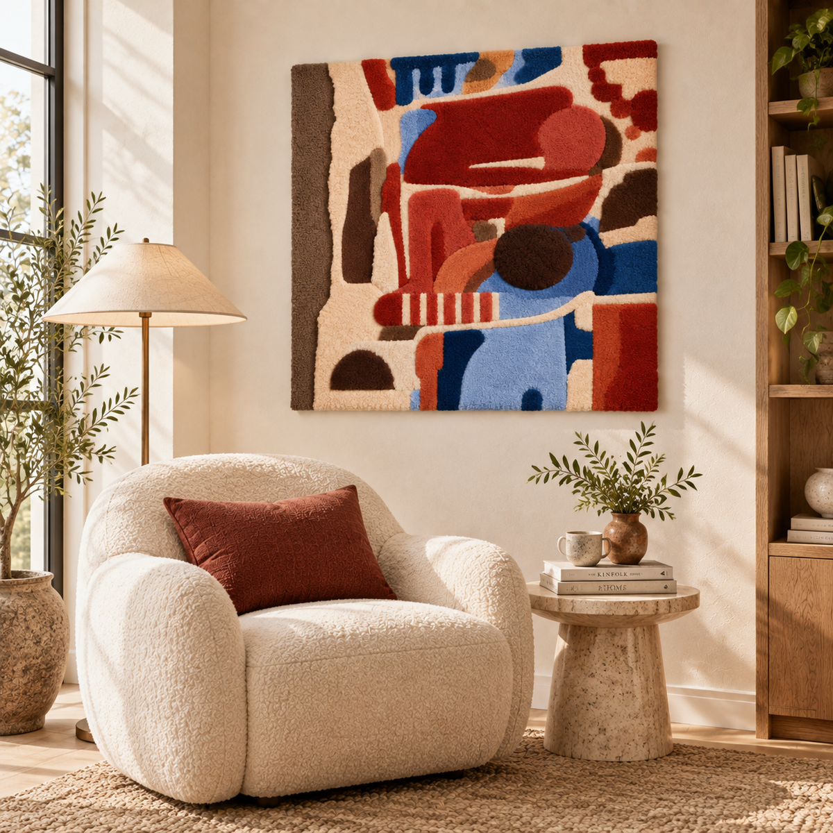 Vermilion Shape Study — room setting 3