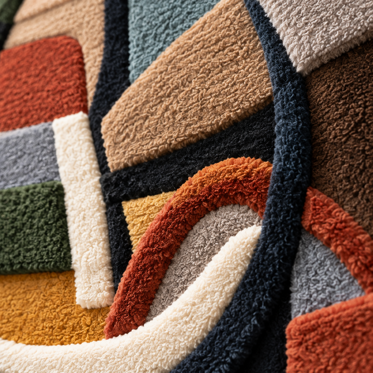 Vessels at the Midnight Table — tufted wool texture detail