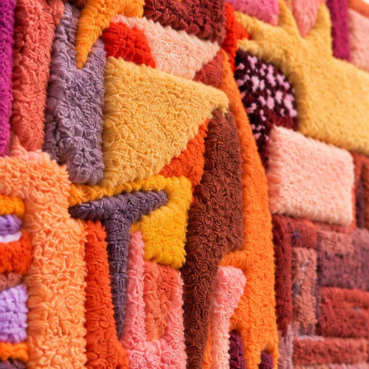 Violet City Cadence — tufted wool texture detail