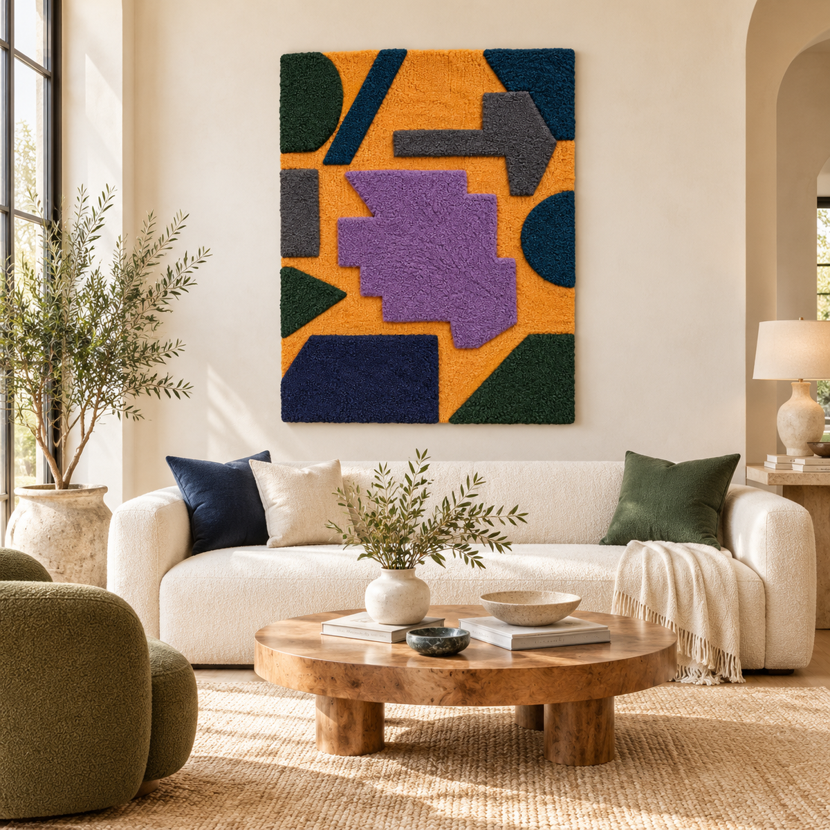 Violet on Saffron — front-facing room scene