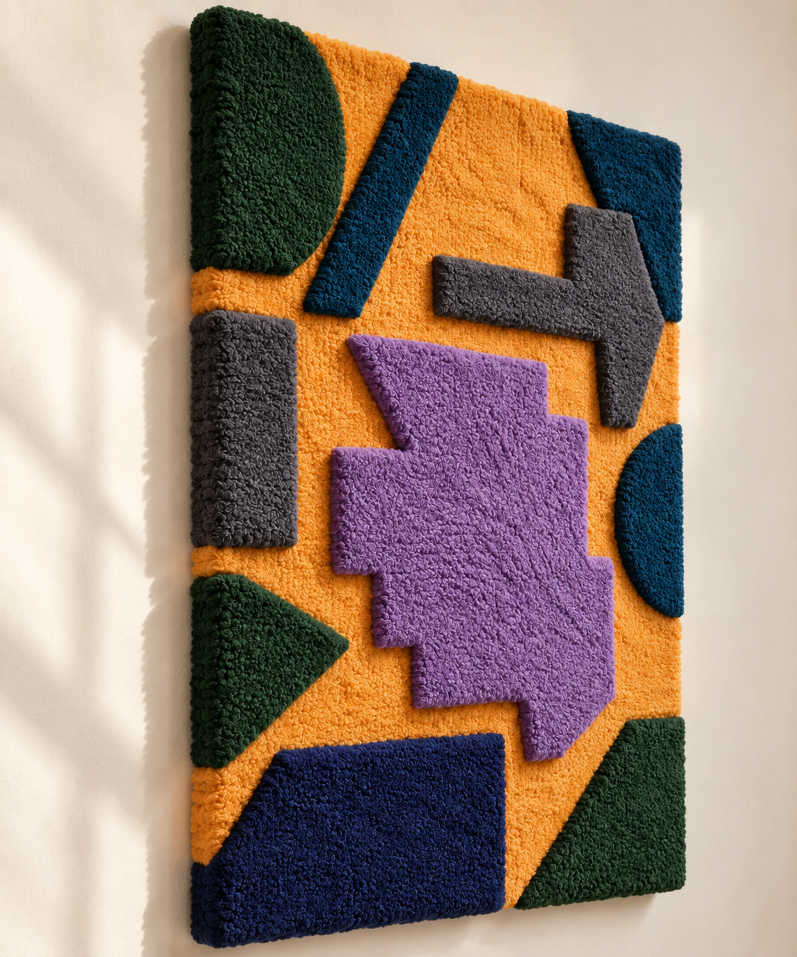 Violet on Saffron — angled relief view