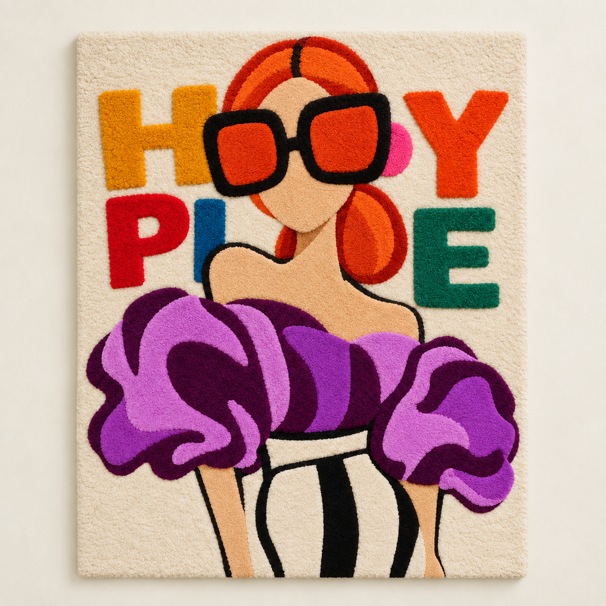 Violet Ruffles Pop Reverie wall art by Hewn Earth featuring vibrant violet ruffle design on a light background
