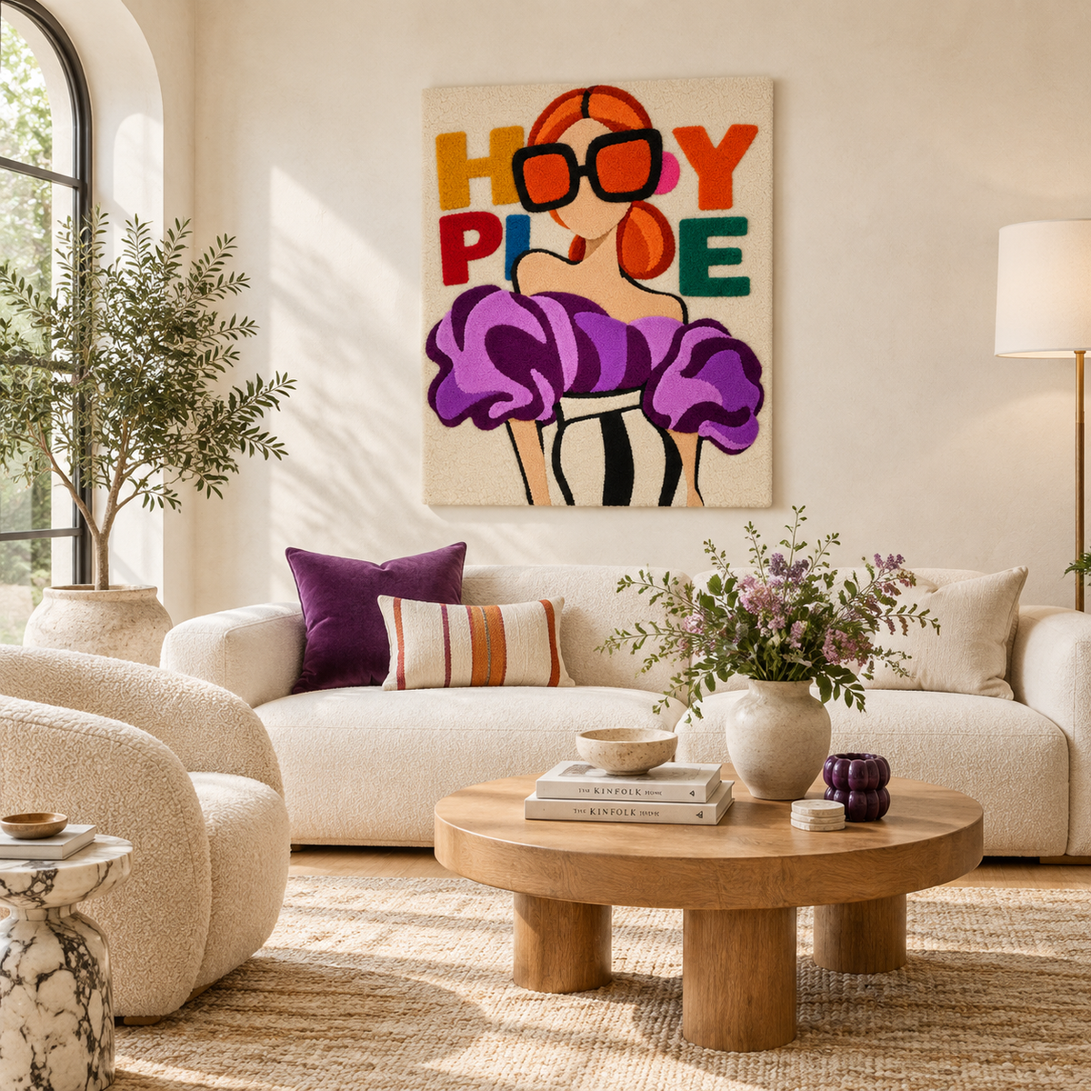 Violet Ruffles Pop Reverie wall art by Hewn Earth featuring vibrant violet ruffled design for modern interior decor.